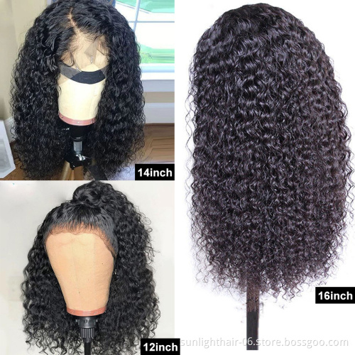 Sunlight human hair wigs  Brazilian Deep curly Lace Front Curly Wigs, brazilian virgin  hair lace front  wigs for black women
